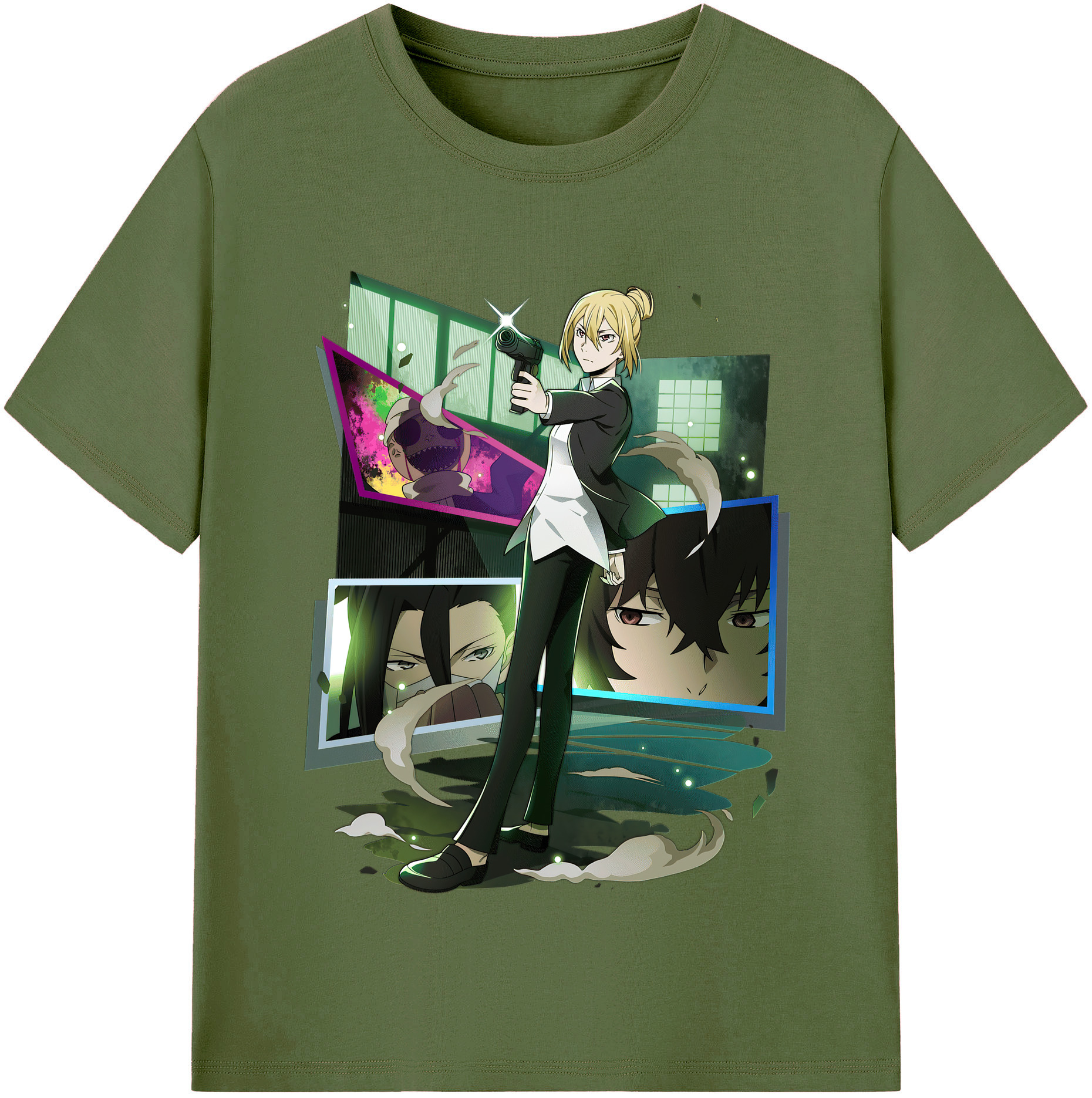 （画像用） 文豪ストレイドッグス Bungo Stray Dogs 綿100％半袖Tシャツ（フロントプリント）